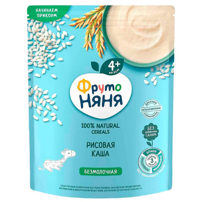 Каша безмолочная рисовая 200 г от 4 месяцев ФрутоНяня 90996 1